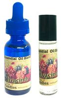 Mels Candles & More Combo Set of Two Items - Hyacinth 1 Ounce Bottle of Scented Oil and Roll On Bottle