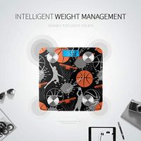 Bluetooth Weight Scale Bluetooth Sport Seamless Basketball Pattern Weight Scale Body Fat Composition Monitor Analyzer with Smartphone App for Body Management-396lbs