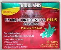 Kirkland Signature Maximum Strength Hydrocortisone Cream 1% with Aloe, 4 x 2-oz Tubes (Pack of 3)