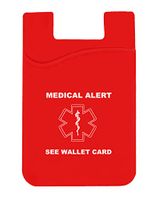 Medical Alert Silicone Phone Wallet Back Emergency Card Holder (MAWC-1001) (1)