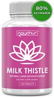 Milk Thistle Liver Cleanse | Detox Cleanse Liver Support | Cardo Mariano Milk Thistle Extract Seed Powder (80% Silymarin) | Alcohol Detox Liver Care Health | Fatty Liver Supplement | 120 Capsules