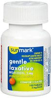 Sunmark Gentle Laxative Comfort Coated Tablets - 100 ct, Pack of 2
