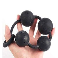 Privaty Packaging Black Silicone ÁnÁles Beads - ÁnÁles Chain for Beginners and Advanced (Small)