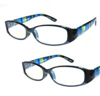 2 Pairs Foster Grant Rainbow Reading Glasses w/ Case & Loop Spring Hinge (+1.50 strength)