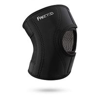 FREETOO Light Support Knee Brace,Double Spring Band for Professional Support,Adaptive Open Design to Prevent Bone Movement,Breathable, Elastic, Soft and Non-perspirant Fabric (Basic Version S/M)