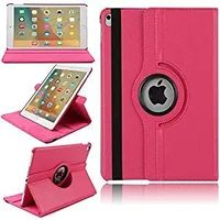 TechCode iPad Mini 5th Gen Case, 360 Degree Rotating Slim Lightweight PU Leather Magnetic Flip Folio Stand Case with Smart Auto Sleep/Wake Protective Cover for iPad Mini 5rd Generation 2019, Hot Pink