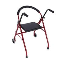 Rollators KALO Folding Walker Front Wheeled Support, Adjustable Height Foldable Seat, Lightweight Portable, Compact Elderly Walking Medical Mobility Aid for Handicap