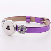 DIY 1pcs Charm Extendable Leather bracelet For Noosa snaps chunk button A053 Stylish Bracelet Accesories Cheap Best Accessories