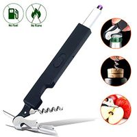 Elite Brands USA Electric Arc Lighter for Kitchen BBQ Grilling Candle Camping, Multitool Multipurpose Windproof Flameless USB Rechargeable, Long Plasma Beam Lighter (Black)