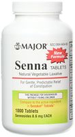 MAJOR SENNA LAXATIVE TABS  SENNOSIDES-9 MG Brown 1000 TABLETS UPC 309046434801