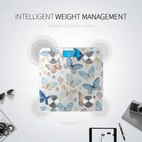 LYAOE Bluetooth Body Fat Scale Flying Butterflies Blue Yellow Smart Wireless Scale with LCD Display Measuring Body Weight Bmi and Health Digital Scale