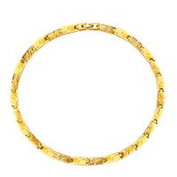 AKSONUS Mens Magnetic Therapy Link Chain Necklace Stainless Steel 2 Rows Germanium Energy Health Necklace for Neck Arthritis Headaches Shoulder Pain Relief Jewelry (Gold)