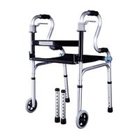 SSLW Walker Adult Walking Frame Folding Adjustable Height Walker Front Wheel Support Elderly Mobility Assistance,Color1