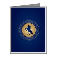 Note Card Horse on Dark Blue Field
