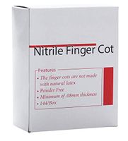 AMZ Medical Nitrile Finger Cots. Box of 144 Pre-Rolled Finger cots for Professionals and Patients. Large Size. Non-Powdered Protective Finger cots. Latex-Free. Disposable Medical Supplies.