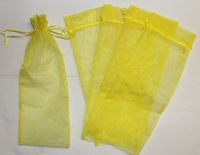 6x14 Organza Sheer Bags - Bottle/Wine Bags Gift Pouch - Yellow (12pc/$0.90 each)