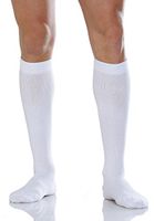 ALPHA MEDICAL 15-20 mmHg Moderate Compression Men’s Compression Travel Socks. Fine Cotton Italian Made Quality (Size 5 White)