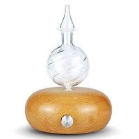TOMNEW Essential Oil Diffuser, Nebulizing Diffuser,Wood and Glass Aromatherapy Diffuser, 7 Color Changing LED lights – No Heat, No Water, No Plastic