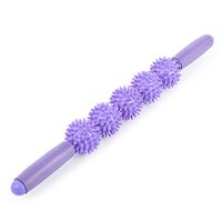 Environmental Massage Stick Wand Trigger Point Therapy Roller Sticks with Spiky Ball Sports Yoga Equipment Tool (Purple)