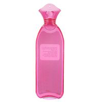 ROSENICE Thermoplastic PVC Transparent Hot Water Bottle Bag Heat Cold Therapy Hot Water Sack (Transparent-Pink)