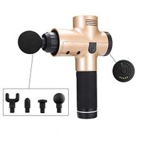 Portable Massage Device Helps Relieve Muscle Soreness and Stiffness, Massage Gun Deep Tissue Percussion, Handheld Button Quiet Electric Body Massager with 4 Massage Heads（Champagne）
