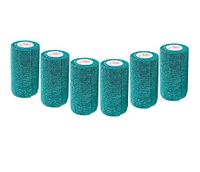 4 Inch Self Adhesive Medical Bandage Wrap Tape (Hunter Green) (6 Pack) Strong Elastic Self Adherent Cohesive First Aid Sport Flex Rolls for Wrist Ankle Knee Sprains and Swelling