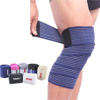 Rungear Elastic Knee Compression Bandage Wraps – Support for Legs, Thighs, Hamstrings Joints Reduce Swelling, Lymphatic Relief Help Recover from Knee Replacement Surgery, 1 Pair (Blue)
