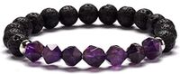 The Wolf Tavern Men and Women 8 mm Natural Lava Rock Stone Elastic Bracelet – Faceted Chakra Energy Aromatherapy Oil Diffuser – Natural Anxiety and Stress Relief Elastic Bracelet