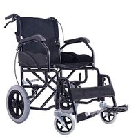 Xue Yang Shop Lightweight Folding Wheelchair with Flip-Back, Desk-Length Arms & Elevating Leg Rests for Extra Comfort, 18" Seat for Adults with Mobility Problems, The Elderly