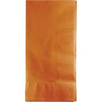 Creative Converting 323401 2PLY 1/8FLD Touch of Color 50-Count Dinner Napkins, 1/8 Fold, Pumpkin Spice, 6.5" x 6.5", Orange