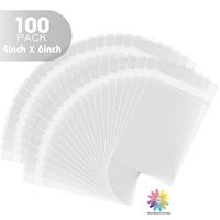 Mat Board Center, 4x6" Crystal Clear, Protective Polypropylene Storage Bags, with Flap - 100 Bags
