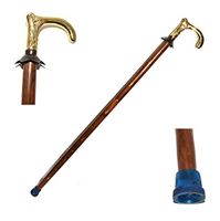 Eve.Store Vintage Solid Brass Carved Handle Antique Style Victorian Wooden Walking Stick/Cane