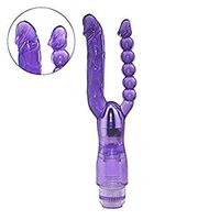 Multi Speed Therapeutic Vibrating Double Penetration Plug Waterproof Vîb~rá~törs,Personal Pleasure Toy,Purple