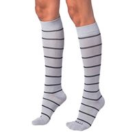 COMRAD | Premium and Stylish Compression Socks for Multipurpose Wear (Gray/Charcoal Stripe, Large)