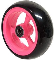 Pair of Frog Legs 4" x 1.4" Caster Wheel with Soft Roll Tire (Pink & Black)
