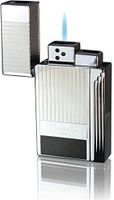 Visol Caseti Clayworth Chrome Plated Black And Grey Lacquer Jet Flame Lighter