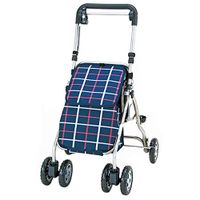 Standard Walkers Walker Metal Manual Rehabilitation Exercise Four-Wheeler Lightweight Folding Multi-Function Shopping Cart Elderly Station Wagon (Color : Blue, Size : 88.548cm)