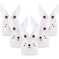 Blulu 100 Packs Easter Party Supplies Bunny Treat Bags, Cute Looking Plastic Candy Cookie Biscuit Gift Bags for Easter Party with Twist Ties (Rabbit)