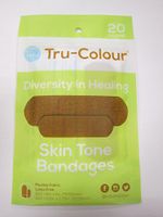 Tru-Colour Skin Tone Adhesive Fabric Bandages Match Your Skin Tone Green, 20 Bandages