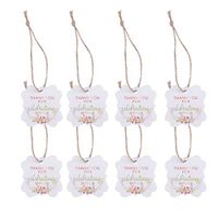 Amosfun 50pcs Wedding Favor Gift Tags Thank You Tags Thank You for Celebrating with Us Pattern with Hemp Rope for Wedding Party Favor (Antler Printing)