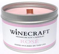 WOODEN WICK Aromatherapy Candle - Wine Scented Soy Wax (Rosé)