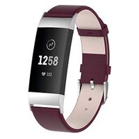 Lyperkin Compatible with Fitbit Charge 3 Bands, Delicate Genuine Leather Watch Strap Bands Quick Release Replacement Wristband Accessories Compatible with Charge 3 Smart Watch for Women Men