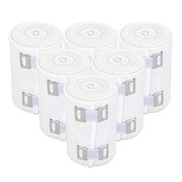 Nexskin 3" Organic Latex Free American Cotton - Comfort Elastic Bandage with Clip Fasteners - White, 6 Pack