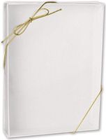 10 White Shirt and Apparel Boxes with 10 Ribbon Bow Stretch Loops (Gold) by SF