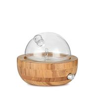 Waterless Essential Oil Aroma Diffuser, Bamboo Base and Glass Essential Oil Nebulizer for Home