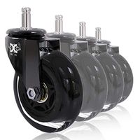 XuBa 3 Inches 360 Degree Rotation Pu Swivel Caster Wheel Universal Wheel for Computer Chair Furniture Skating Swivel Chair 3-Inch Circlip Galvanized
