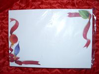 Christmas Holiday Invitation Cards with Red Ribbon and Bulbs
