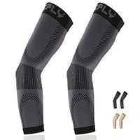 Compression Arm Sleeve, 1 Pair for Unisex, 20-30mmHg Graduated Compression Elbow Sleeve for Recovery, Relieves Pain, Supports Muscles & Joints, Tennis Elbow & Golfers Brace, Edema, Swelling, Black L