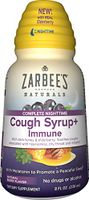 Zarbee's Naturals Complete Nighttime Cough Syrup + Immune with Dark Honey, Real Elderberry, and Melatonin, 8 Ounce Bottle