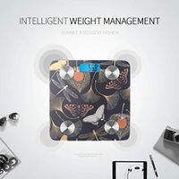 Bluetooth Body Fat Scale Floral Pattern Ginkgo Leaves Smart Wireless Scale with LCD Display Measuring Body Weight Bmi and Health Digital Scale